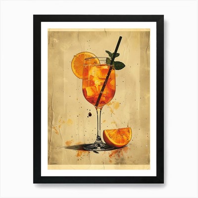 Aperol Spritz Orange 31 Art Print Framed Wall Art Poster Canvas Print Picture