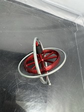 VINTAGE 50  s MCM GYROSCOPE Metal Spinning Top Red Center