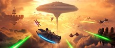 Star Wars millennium falcon xwing ships bespin Custom Gaming Mat Desk 2746