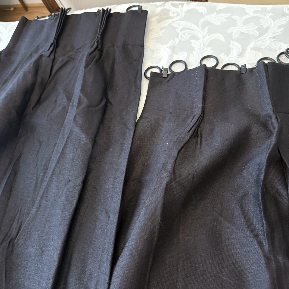 JCP Home SET 2 Clip Anillo Pellizco Plisado Forrado Cortinas Cortinas + ANILLOS 83"L Negro Foto 3 de 4