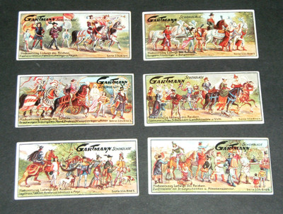 6 collectible pictures merchant pictures Gartmann series 554 ''wedding train Ludw.d.Reichen''