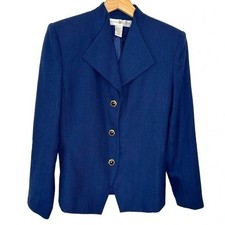 Preswick  Moore Blazer 8 Blue Textured Gold Button Professional Jacket