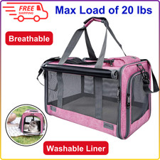 Large Soft-Sided Pet Carrier for Cats Dogs, Breathable,Collapsible,Privacy Cover