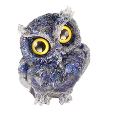 Owl Statue Sculpture Stone Carved Animals Figurine Crystal Ornament Home Decor