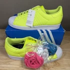 Adidas Superstar Men Size 11 Bright Green Yellow Shell Toe Sneakers White Shoes