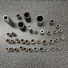 Lot of Assorted Sockets - Many Brands/Sizes - Estate Lot - Great Price Tools