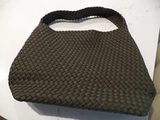 New Latest NAGHEDI Nomad medium hobo bag Olive handwoven neoprene. $315!