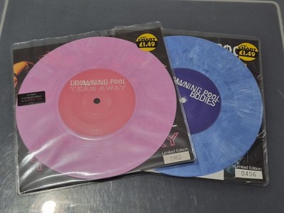 Drowning Pool. Bodies + Tear Away 7''Vinyl Record 2002 Limited Edition Blue, Pink