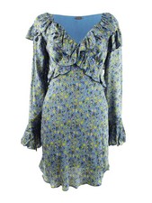 Free People Women's Sweetest Thing Long Sleeve Minidress (4, Midnight Cowboy)