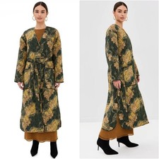 Cappotto Ulla Johnson Theo piccolo 100% seta trapuntato paisley floreale accappatoio giacca $920