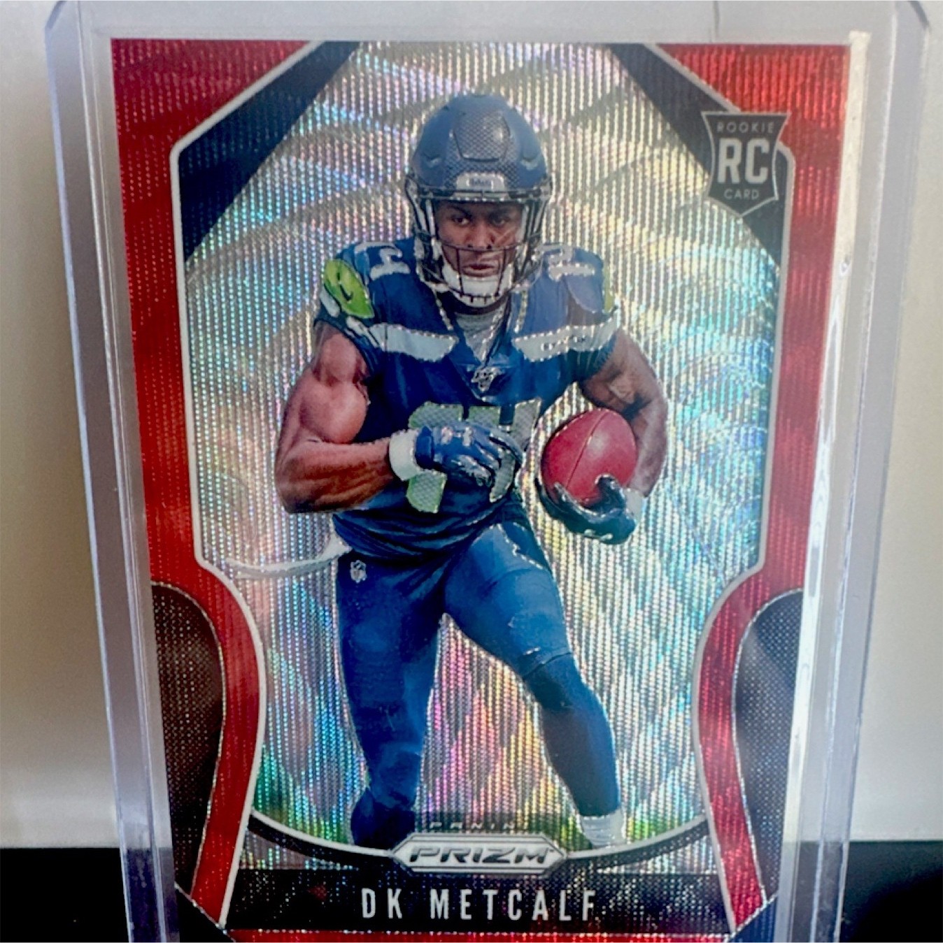 2019 Panini Prizm DK Metcalf Red Wave Prizm Rookie #343 /149 Seattle Seahawks