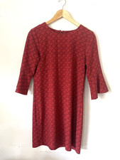 Banana Republic Bell Flare Sleeve Shift Mini Mod Dress Size XS Red Geometric