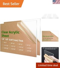 2 Pieces 8 x 12  Clear Acrylic Sheet Plexiglass - 1/8  3mm Thick, Use for Craf...