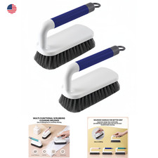 Heavy Duty Scrub Brush with Handle, Carpet Bathroom Kitchen Tile Shower Cleaning
