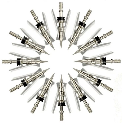 12pcs Rage Hypodermic Trypan 2 Blade 100 Grain Cut Dia Expandable broadheads