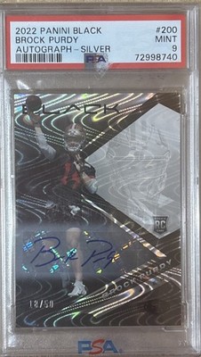 2022 Brock Purdy Panini Black Auto /50 Psa 9