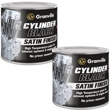 2 x Granville Cylinder Black Satin Engine Paint High Temp Exhaust Enamel 100ml