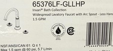 Brizo Invari 65376LF-GLLHP,Widespread Bathroom Faucet,Luxe Gold NEW 