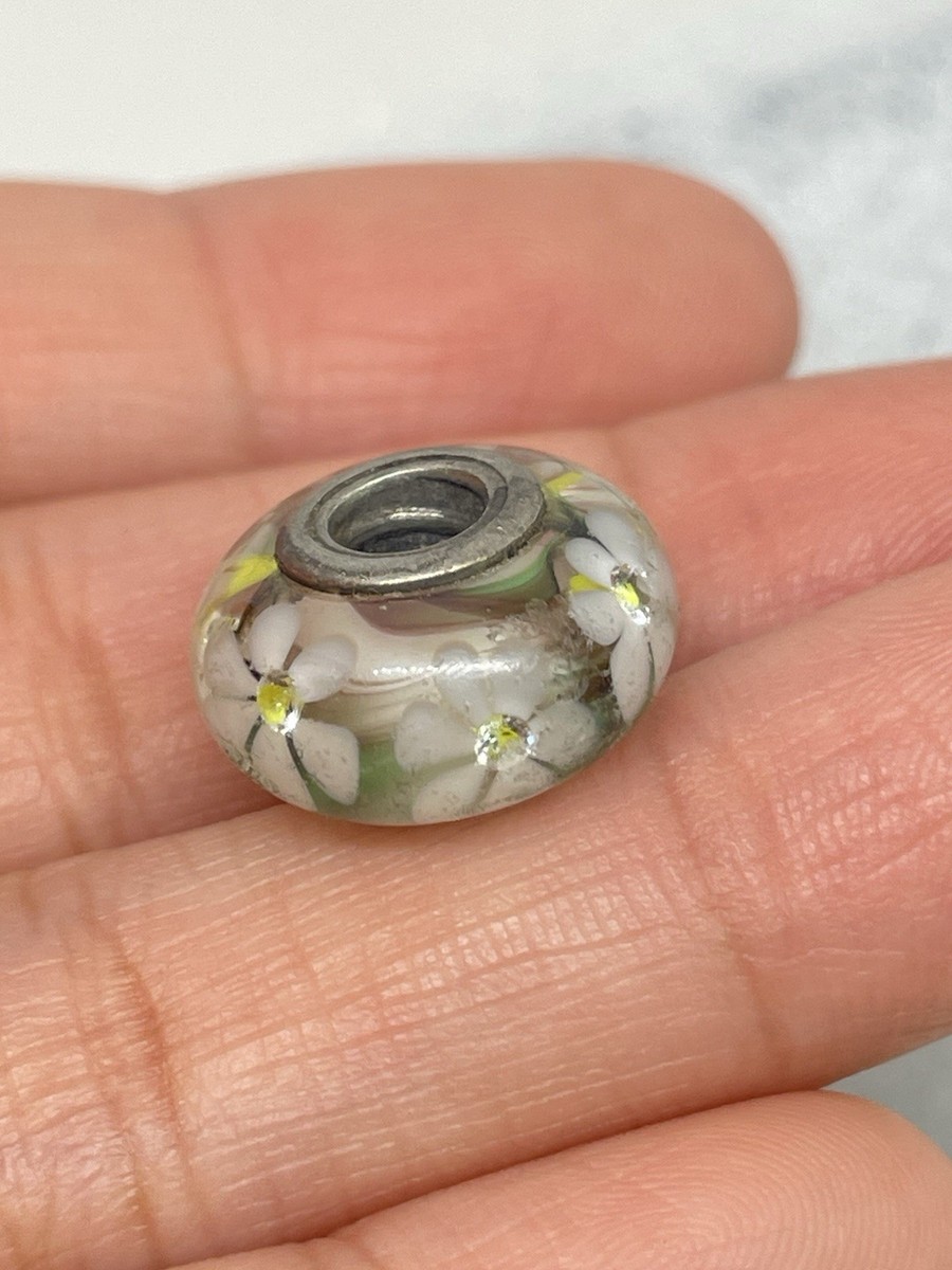 Authentic PANDORA Green WILD FLOWERS Murano Glass Charm/Bead View 4