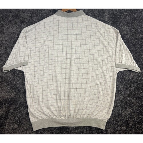Vintage Men's 4XG LD Sport Collection Gray Plaid Short Sleeve Polo Shirt - Picture 2 of 7