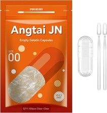 Empty Capsules Size 00 - Clear Gelatin Capsules Empty (100 Count) with Two Miro