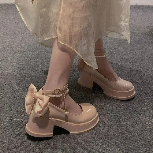 Mujeres Plataforma Gruesa Fiesta Bombas Verano 2025 Tacones Altos Sandalias Arco Cadena Zapatos - Imagen 3 de 16