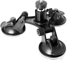 Triple Suction Cup Car Mount for GoPro, DJI, Insta360 Akaso Sports Action Camera