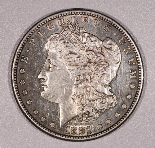 1881-S Morgan SILVER One-Dollar Coin, Almost Uncirculated Condition