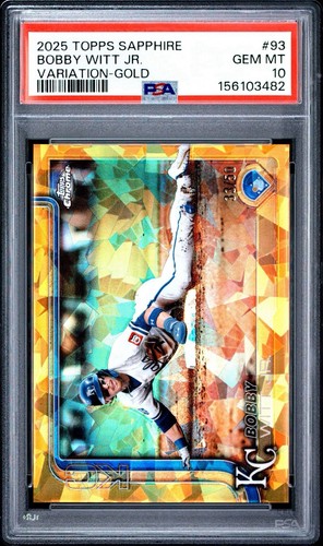 2025 Topps Chrome Sapphire Image Variation Bobby Witt Jr. Gold /50 PSA 10 Royals