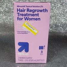 Up&Up Minoxidil 2% Hair Regrowth Treatment for Women 3 MONTHS SUPPLY Exp 7/2026