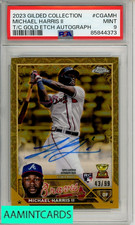 2023 TOPPS GILDED COLL CHROME GOLD ETCH AUTO MICHAEL HARRIS II #CGAMH PSA 9