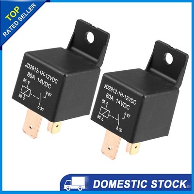 2Stk Auto Relais Ein/Aus Schließer 4 Pin 12V 80Amp SPST JD2912-1H-12VDC