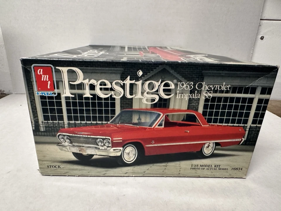 AMT 1963 Chevrolet Impala SS Prestige 1:25 Model Kit #6834 1988 NEW IN OPEN BOX - Image 3 of 4