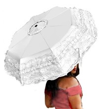 Vintage Foldable Lace Parasol Gothic Umbrella - Rain and Anti-UV Protection S...