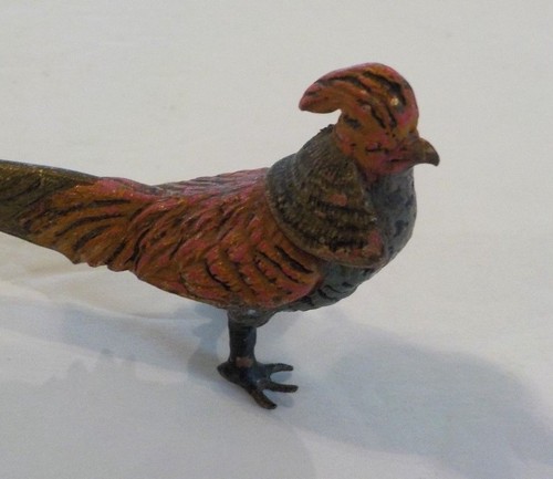 Austria Bronze Miniature Cold Painted Pheasant Figurine - Picture 7 of 8