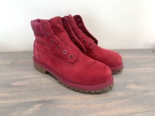 Timberland Premium Red 6 Inch Nubuck Waterproof Boots Youth Boys Size 3