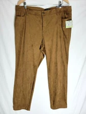 NWT John Mark Brown Velvet Velour Pants High Rise Plus Size 20W