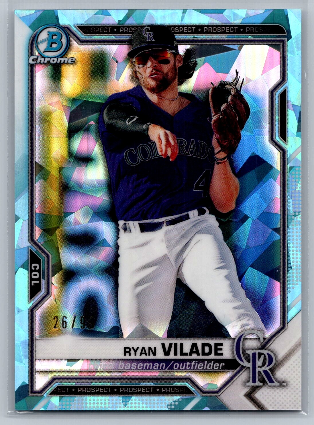 2021 Bowman Sapphire Ryan Vilade #BCP-68 Aqua Refractor Rookie Card