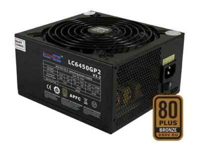 LC Power LC6450GP2 V2.2, 150 mm Lüfter, GreenPower 80 Plus 420 Watt PC Netzteil