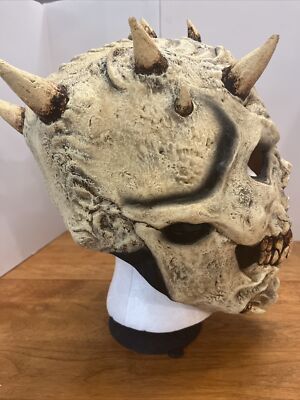 ADULT SPIKES SKULL SKELETON EVIL DEMON DEVIL LATEX MASK COSTUME