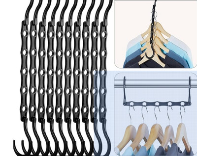 HOUSE DAY Black Magic Space Saving Hangers, Premium Smart Hanger Hooks. 16 Count
