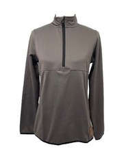 Vortex Womens Large Sweatshirt Grey 1/2 Zip Embroidered Athletic High Neck