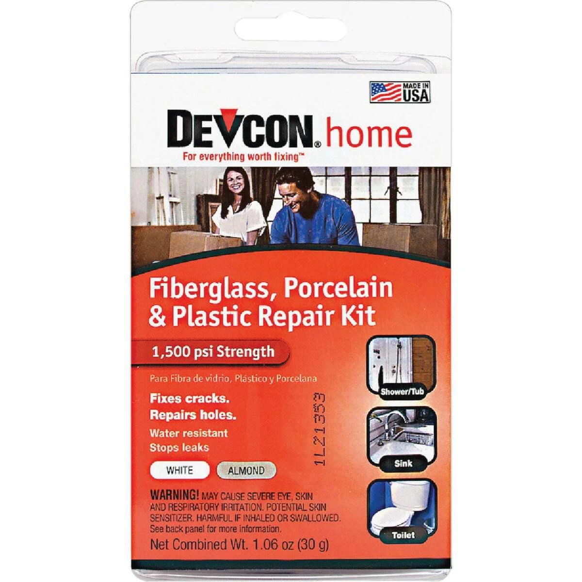 Permatex 1.06 Oz. Fiberglass Porcelain Plastic Epoxy Repair Kit