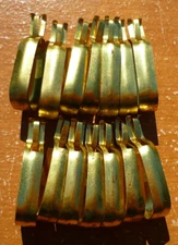 (Lot of 14) Vintage Brass 1/2" Oval Oblong Clip-On Cafe Curtain Drapery Rings
