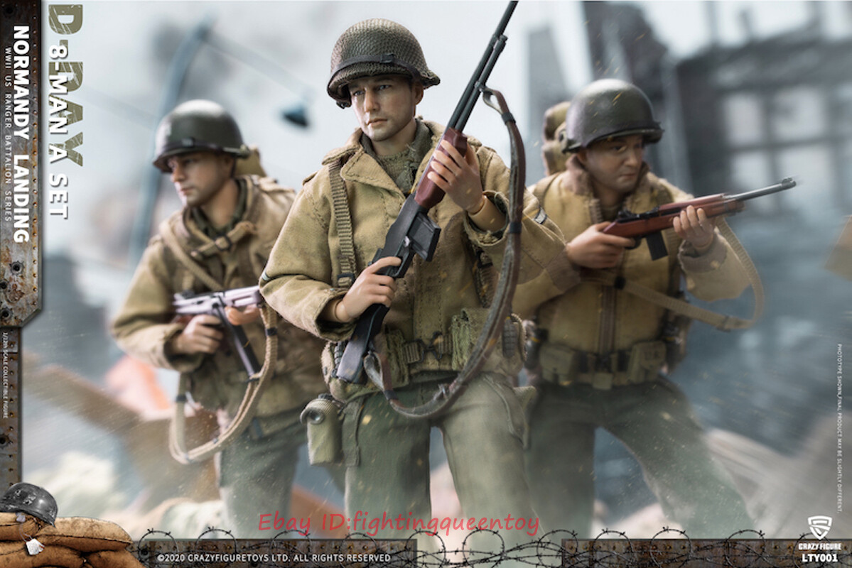 Crazy Figure 1/12 WWII U.S. Army On D-Day Deluxe Edition 8 Team