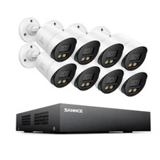 SANNCE 8CH 5in1 DVR 1080P Full Color Night Vision CCTV System Security Camera AI
