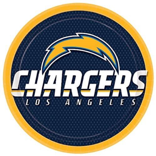 Los Angeles Chargers NFL Football Sports Banquet Party 9" Paper Dinner Plates - Picture 1 of 1