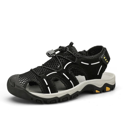 Genuine Leather Men's Sandals Lightweight Walking Sneakers Casual Wading Shoes - Picture 23 of 25