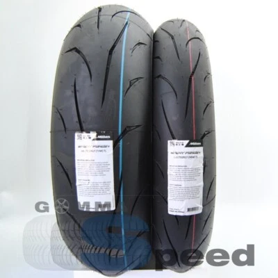 Coppia pneumatici 120/70/17 + 180/55/17 Mitas Sport Force + gomme moto DOT1525
