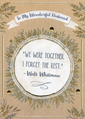 We Were Together Tip On Quote Foil and Sequins Father's Day Card for Husband